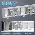 reliahom Broom Holder Wall Mount Mop Hanger Tools organizer 4Racks 5Hooks - Image 2