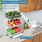 OKZEST 3-Tier Rolling Pantry Floor Organizers and Storage Cart with Wheels - Image 8