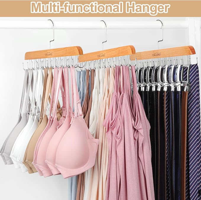 TOPIA HANGER Bra Hanger for Closet, Tank Top Hangers Space Saving Natural - Image 5