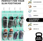 Simple Houseware 24 Pockets Clear Over the Door Shoe Organizer, Turquoise | 64" x 19", 4 Durable Metal Hooks, 4.3" x 9.5" Pocket Size, Multipurpose - Image 3