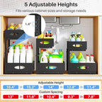 Under Sink Organizer, 2 Tier Pull Out Under Cabinet Organizer Shelf with Pad for Framed Cabinets, Metal Slide Out Under Sink Storage, Mesh Sliding Drawers for Kitchen Bathroom Laundry(Black, 1 Pack) - Image 6