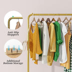 Simple Trending Clothes Clothing Garment Rack, Clothes Organizer, Gold - Image 6