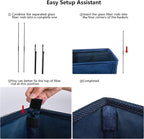 Odonata Slim Laundry Hamper Handles Collapsible Laundry Basket Thin Dirty Clothes Basket Narrow Laundry Bag Foldable Dirty Hamper 45L (Navy blue) - Image 3