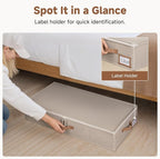 StorageWorks 6 Inch Low Profile Under Bed Clothes Storage Bins with Lids | Reinforced Structure, Resists Sagging, Handles & Label Holder, Foldable Stackable Closet Storage for Clothes, Blankets, Toys - Image 3