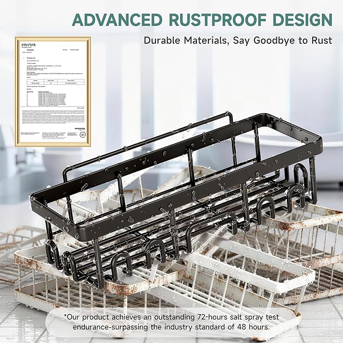 Veken Shower Caddy 6-Pack, Bathroom Organizers and Storage Shelves, Black - Image 4