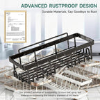 Veken Shower Caddy 6-Pack, Bathroom Organizers and Storage Shelves, Black - Image 4