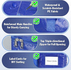 KYODOLED 4 Pack Blue Moving Bags, 24 Gal Large Storage Totes for College | Water-Resistant, Wide-Zipper Opening, Label Window, Heavy Duty Packing Bags for Clothes, Bedding and Dorm Moves, 27x13x15 in - Image 2