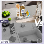 SWTYMIKI Sink Caddy Sponge Holder - Kitchen Sink Organizer with High Brush Holder for Countertop to Hold Dish Soaps and Sponges, Stainless Steel, White - Image 6