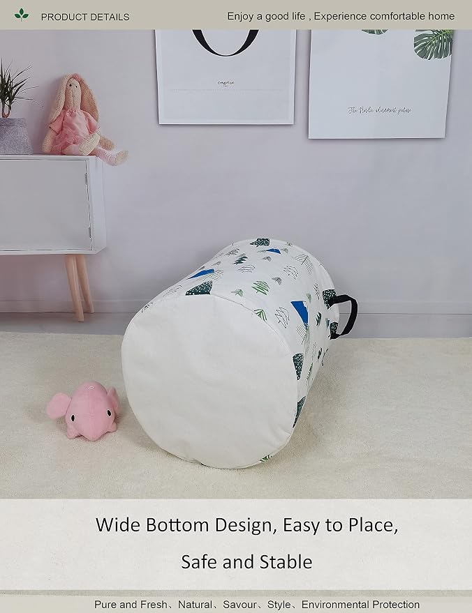 Round Forest Laundry Hamper Waterproof Fabric Home Storage - Image 5