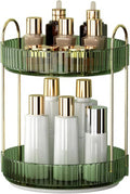 YCIA&DONE 360 Rotating Makeup Organizer and Storage for Vanity Countertop 2 Tiers, High Capacity Cosmetic Skincare Perfume Organizers for Dresser Bathroom Lazy Susan (Vintage Green) by YCIADONE