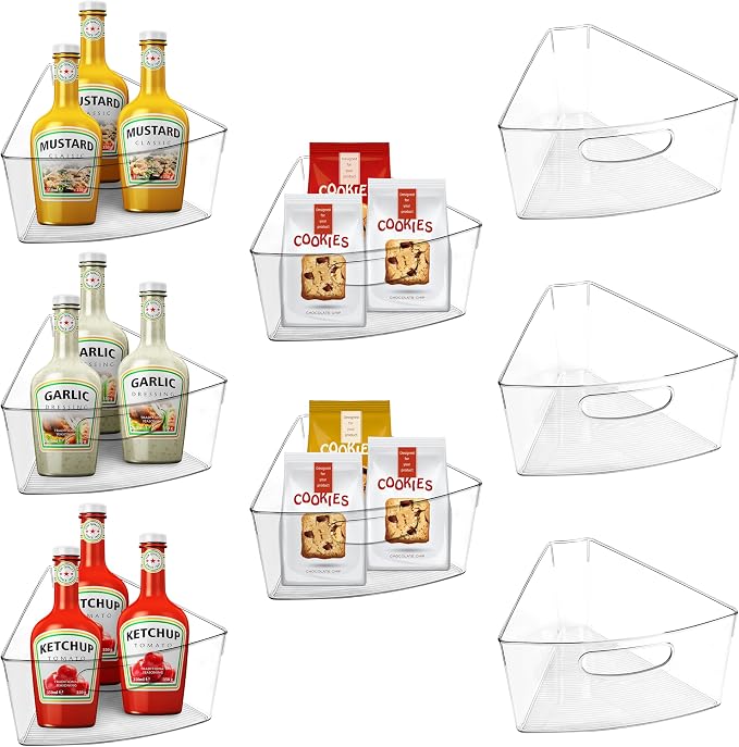 URALFA Lazy Susan Organizer Set of 8, 1/8 Wedge Corner Cabinet Organizer by URALFA