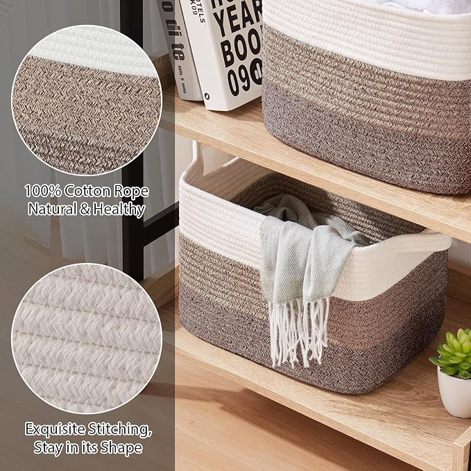 OIASKET Storage Basket for Organizing 3 Pack, Woven Baskets for Storage - Image 3