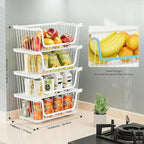GAOKASE 4 Pcs Stackable Wire Baskets for Pantry Organizers and Storage, - Image 2