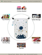 Round Collapsible Astronaut Space Laundry Hamper for Teens and Adults - Image 3