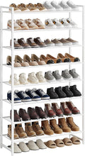 Nunsino Shoe Rack for Closet, Metal Shoe Organizer, 8 Tier Garage Shoe Rack Max Holds 40 Pairs,Shoe Storage Shelf,Entryway, White by Nunsino
