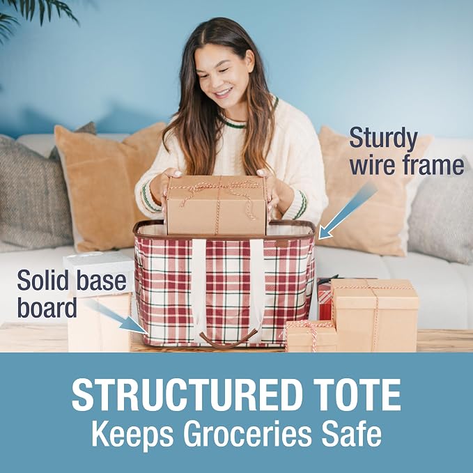 CleverMade Collapsible Tote LUXE, 30L Structured Tote Bag with Handles - Image 2