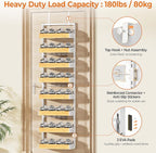8-Tier White Door Mounted Hanging Spice Rack Shelves for Kitchen Home - Image 4