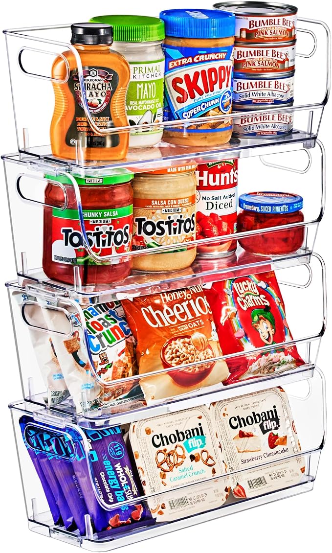 Sorbus Clear Pantry Organizer with Stackable Storage Bins, Open Front - Image 8