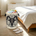 Gothic Skull Laundry Basket Foldable Laundry Hamper With Handles Clothes Storage Bucket Organizer Laundry Bag For Bedroom Bathroom Laundry Storage 19.6 x 15.7 - Image 6
