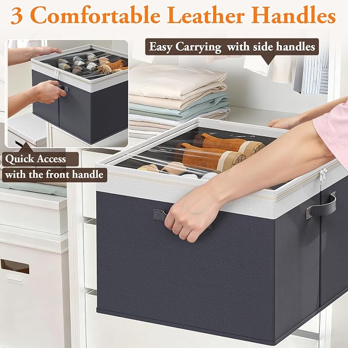 StoreHappily Shoe Organizer for Closet - 2 Packs Hold up to 32 Pairs, Gray - Image 6