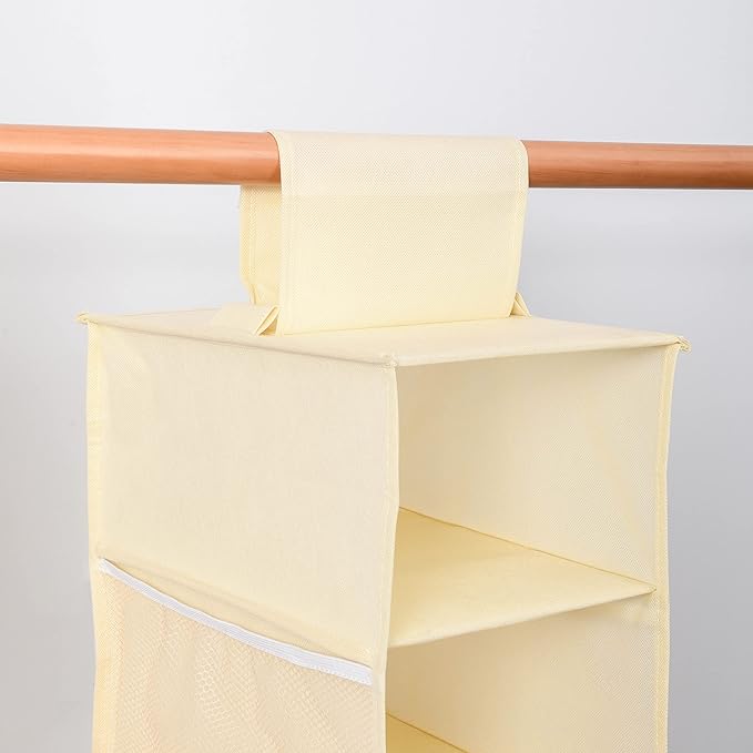 Berdeng Hanging Shoe Organizer for Closet with Side Mesh Pockets，Hat Racks for Baseball Caps，Shoe and Hat Holder & Storage，8-Shelf，Beige，2 Pack - Image 7