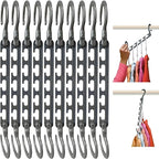 Wonder Hanger Max Space Saving Closet Hangers, 10-Pack, 360° Swivel, Grey | Cascading closet hangers organize shirts, pants and accessories vertically to save space; foldable 360° swivel design by WONDERHANGER
