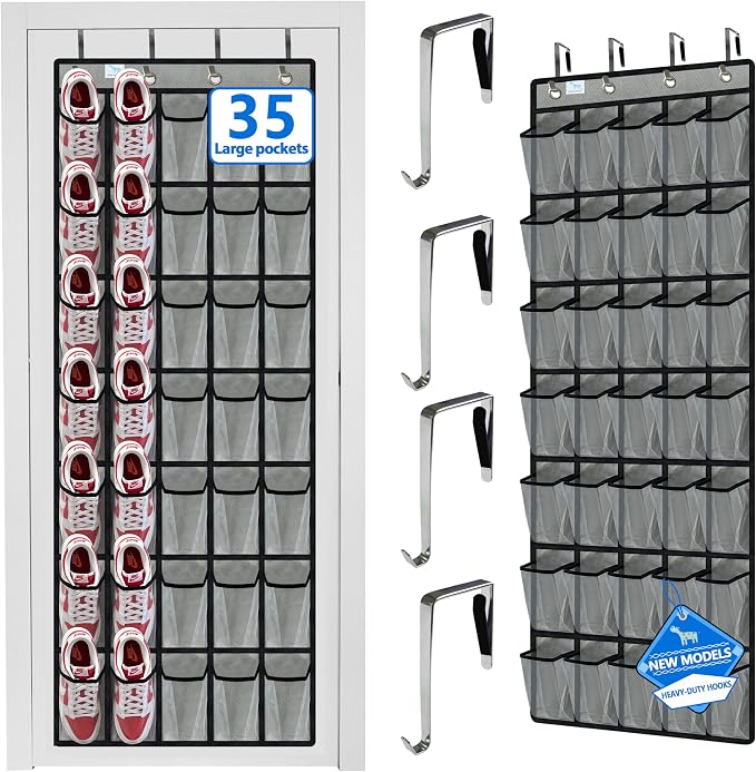 Shoe Rack for Door, Over Door Shoe Organizer for Closet by Zebricolo