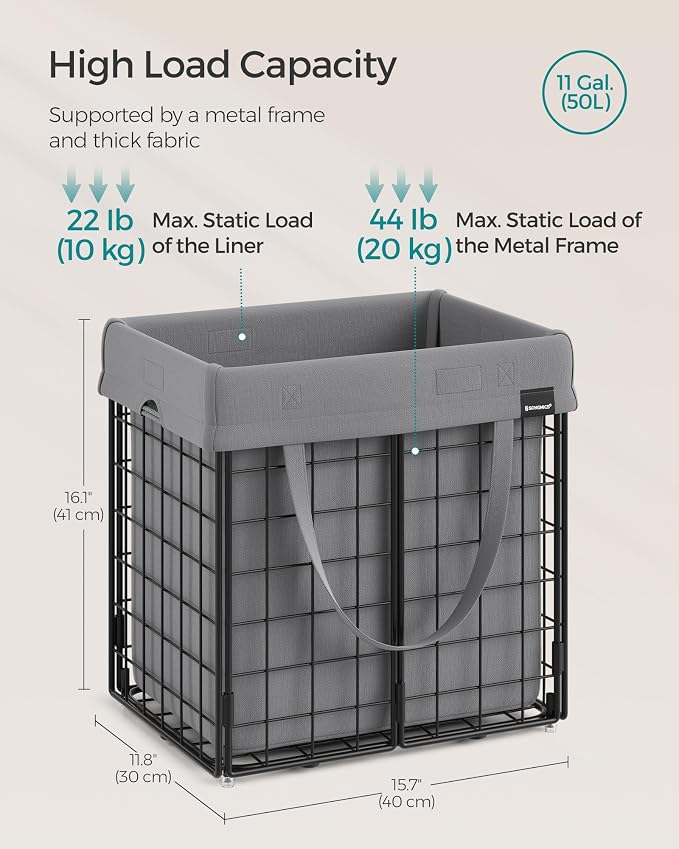 SONGMICS Laundry Hamper, Collapsible, 11 Gal. (50L) - Image 7