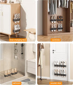 6Pack Wall Mounted Shoe Rack, Adhesive & Drill Mount - Black - Image 7