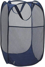 Pop up Laundry Hamper, Foldable Mesh Clothes Hamper for Kids Room, College Dorm or Travel, Collapsible Laundry Basket for Storage, Blue by Buenod