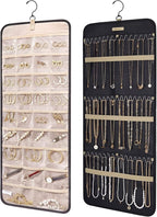 BAGSMART Hanging Jewelry Organizer Necklace/Earring/Ring 2-Sided L Black by BAGSMART