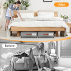 Under Bed Storage with Wheels 2Pack Storage Containers with Clear Window | Under Bed Drawers Rolling Under Bed Storage for Clothes,Shoes, Blankets (30.71 x 16.93 x 6.69 in, Light Grey) - Image 6