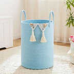 Laundry Basket,Woven Cotton Rope Laundry Hamper,40L for Decor Storage of Dirty Clothes,Toys and Blankets in Bathroom,Baby Room and Living Room by Artfeel