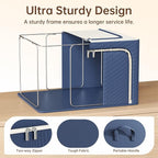 Clothes Storage Bins, 3 Openings, 66L, Navy Blue - Image 6