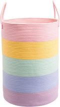 XUANGUO Rope Laundry Basket Hamper for Kids Girl Large, rainbow by XUANGUO