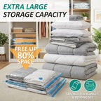 12 Jumbo Vacuum Storage Bags for Blankets & Bedding, Space Saver Bags | Jumbo Capacity for Bulky Bedding; 80% Space-Saving for Blankets, Comforters & Pillows; For Closets & Seasonal Storage - Image 2