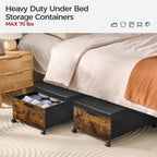 FOUCSSOMEI Under Bed Storage with Wheels,Under Bed Drawers Heavy Duty, 2 Packs, Wooden Under Bed Storage Containers Organizer, Metal Frame, Patented Design - Image 4