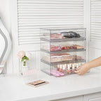 Vtopmart 12.1''W Clear Stackable Storage Drawers,3 Pack Acrylic Plastic Organizers Bins for Makeup Palettes, Cosmetics, and Beauty Supplies,Ideal for Vanity, Bathroom,Cabinet,Desk Organization - Image 2