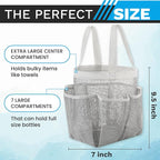 Handy Laundry Mesh Shower Caddy – 7 Pocket Portable Organizer Tote for College Dorm, Gym, Travel & Bathroom – Quick Dry, Collapsible, Lightweight Shower Bag with Handle (Gray) - Image 3