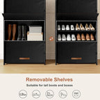 7 Tier Shoe Cabinet with Door, 28-Pair Storage, Black | Tall Design Saves Floor Space, Door Blocks Dust & Pets, Holds Heels to Boots, Quick Assembly with Connectors - Image 7