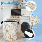 Rainbow Giraffe Laundry Basket Collapsible Laundry Hamper with Handle, Oxford Clothes Storage Bin for Bathroom Bedroom Room Decor, Gift Basket 16" X 20.8" - Image 3