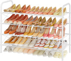 Hoctieon 4 Tier Mesh Style Shoe Rack, Entryway Shoe Shelf, Shoe Storage Organizer, Shoe Rack for Closet, Space Save for Bathroom, Garage, Hallway, Bedroom, Living Room, White by Hoctieon