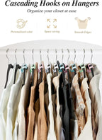HOUSE DAY Closet Organizers and Storage 60 Pack, Space Saving Hanger | College Dorm Essentials for Girls, Multicolored Clothes Hangers Connectors, Dorm Rooms Space Saver Multicolored - Image 3