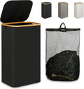 IEGrow Laundry Hamper with Lid,110L Laundry Basket with Mesh Bags,Black by iEGrow