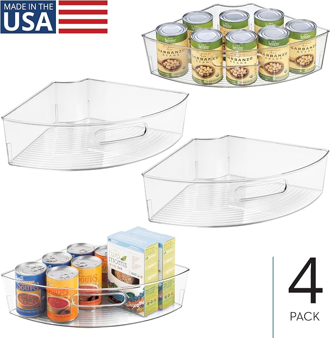 iDesign Clear Plastic 1/4 Wedge Bin, 4-Pack - Image 2