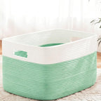 Artfeel Blanket Basket,Rectangle Woven Baskets for Storage,30L Laundry Basket for Decorative Nursery Blanket,Toys,Dirty Clothes and Magazine in Shelves,Baby Room,and Living Room by Artfeel