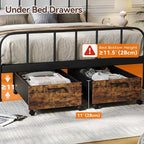 FOUCSSOMEI Under Bed Storage with Wheels, Wooden Under Bed Drawers On Wheels, Rolling Under Bed Shoe Storage, Space Saving, Rustic Brown,90L - Image 4