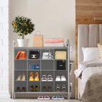 Simple Houseware 4-Tier 16 Cube Shoe Cubby Rack Organizer, Gray - Image 4