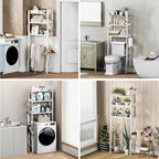 Over the Toilet Storage Shelf 3-Tier Adjustable Bathroom Organizers and Storage Shelves Bathroom Rack Above Toilet Storage with Paper Holder and 4 Hooks Space Saver Storage for Laundry - Image 9
