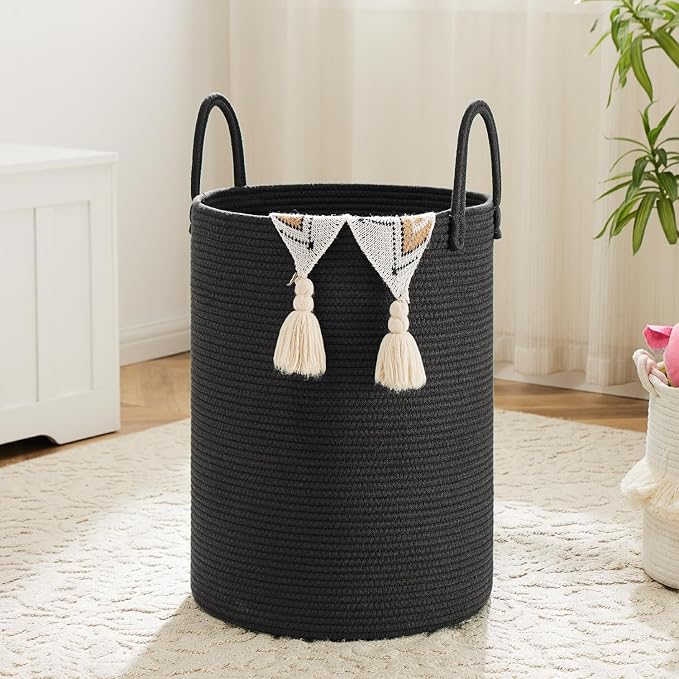 Artfeel Laundry Basket,Woven Cotton Rope Laundry Hamper,80L for Decorative Storage of Dirty Clothes,Toys and Blankets in Bathroom,Baby Room and Living Room by Artfeel